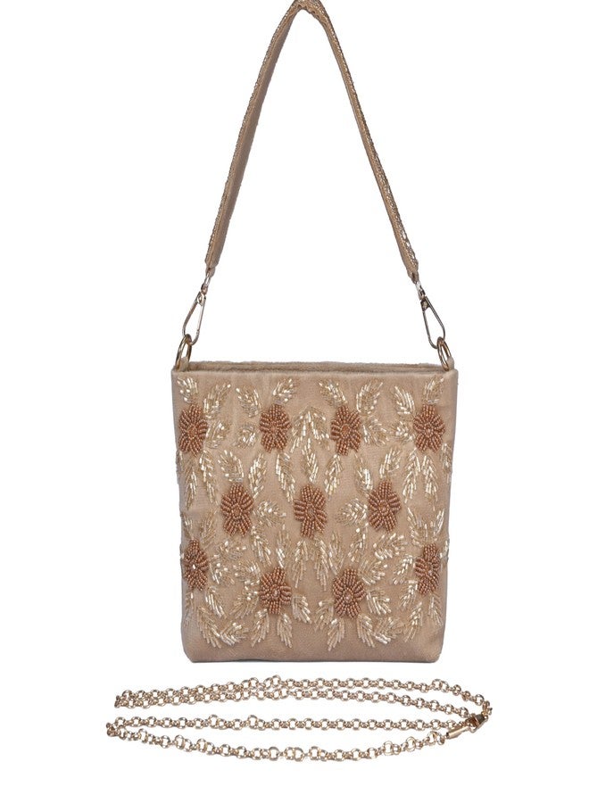 حقائب يد نسائية مطرزة بالزهور من BAG IN ENTERPRISE، 8 تصاميم أنيقة تناسب جميع المناسبات (بني فاتح) - Image 5